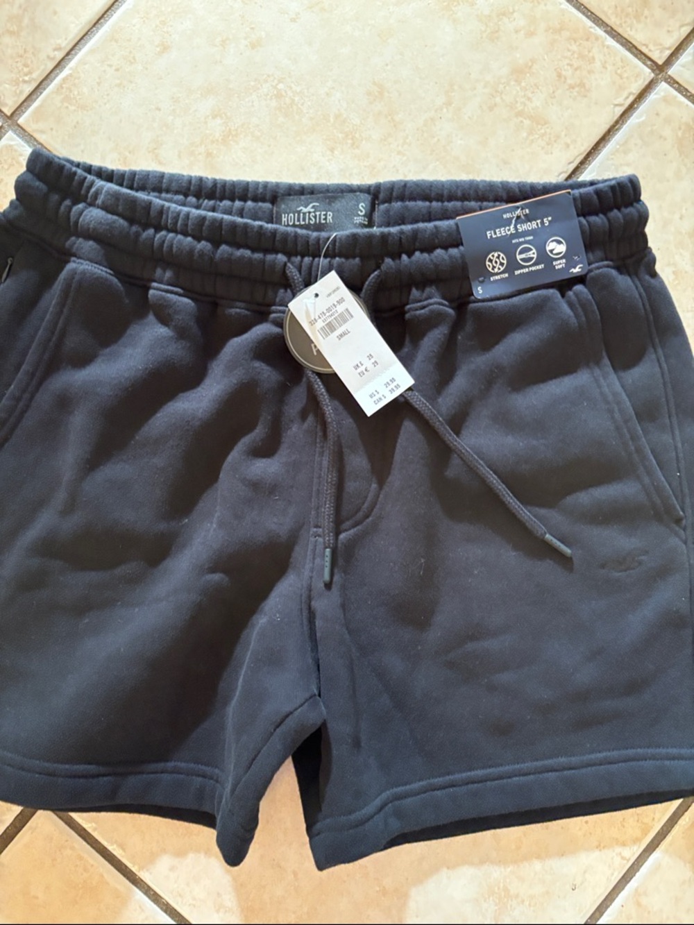Hollister Black Fleece Drawcord Shorts